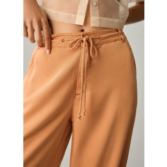 Anthropologie On the Road Drawstring Ankle Cargo Pants Orange - S - Picture 4 of 11